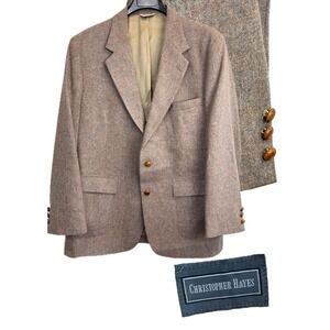 Christopher Hayes Sport Coat Men's Size 44R‎ Wool Blazer Jacket Vintage Made USA